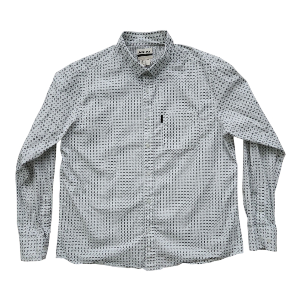 Ariat Men's Black Patterned Casual Button Down Shirt Size XL